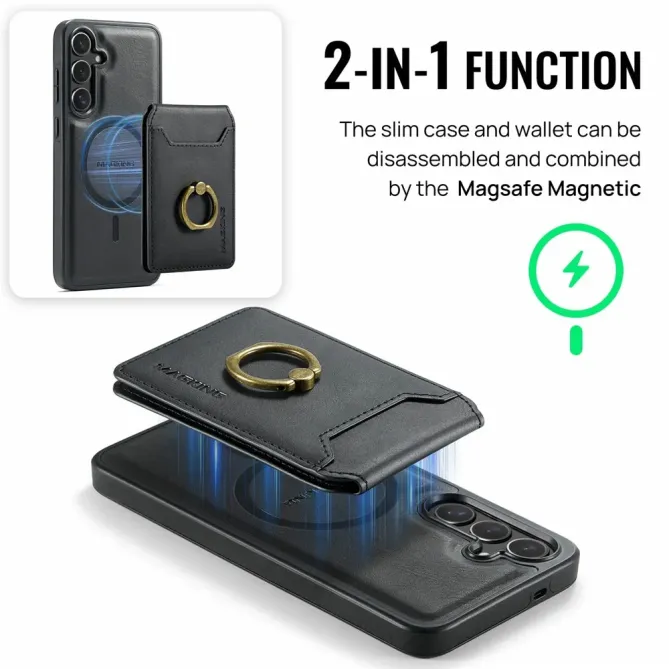 Coque Samsung Galaxy S25 FE Porte-Carte Détachable MagSafe avec Anneau