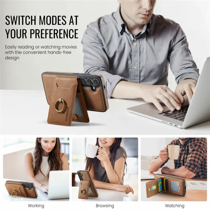 Coque Samsung Galaxy S25 FE Porte-Carte Détachable MagSafe avec Anneau