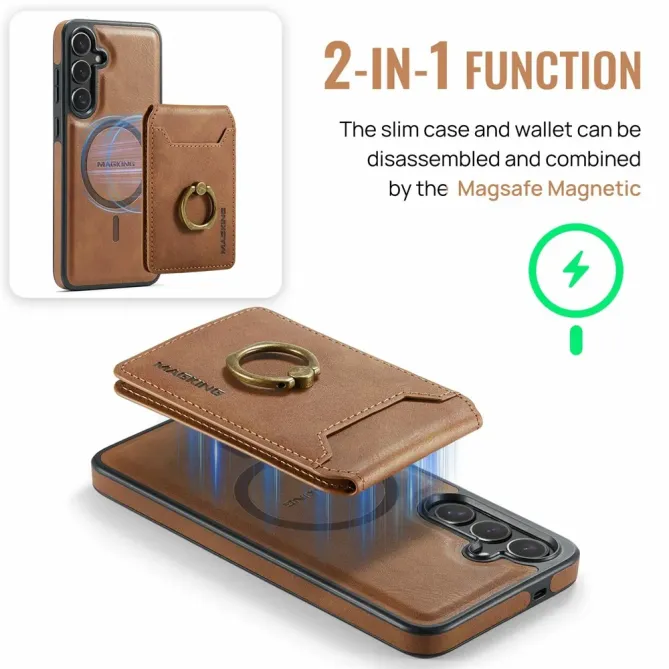 Coque Samsung Galaxy S25 FE Porte-Carte Détachable MagSafe avec Anneau