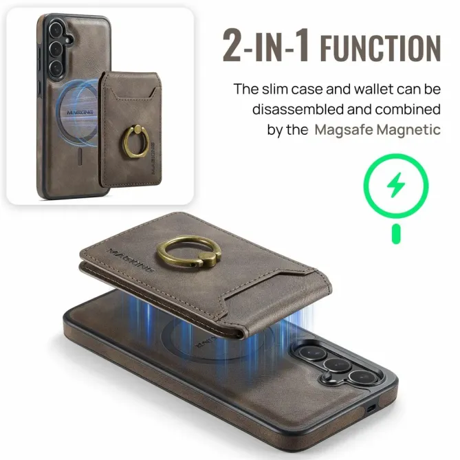 Coque Samsung Galaxy S25 FE Porte-Carte Détachable MagSafe avec Anneau