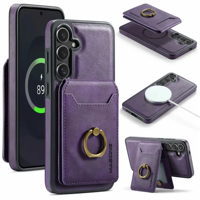 Coque Samsung Galaxy S25 FE Porte-Carte Détachable MagSafe avec Anneau