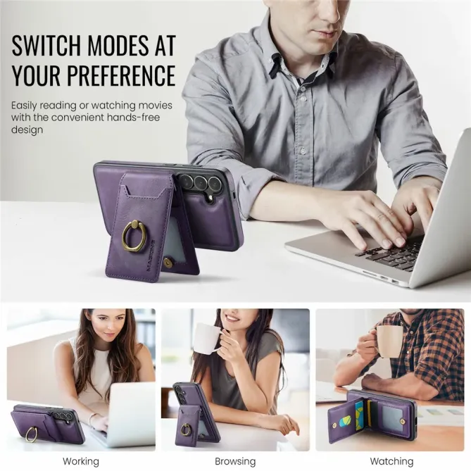 Coque Samsung Galaxy S25 FE Porte-Carte Détachable MagSafe avec Anneau