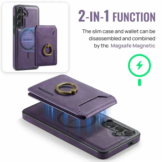 Coque Samsung Galaxy S25 FE Porte-Carte Détachable MagSafe avec Anneau