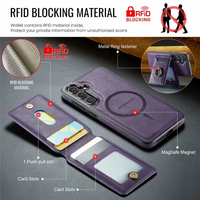 Coque Samsung Galaxy S25 FE Porte-Carte Détachable MagSafe avec Anneau