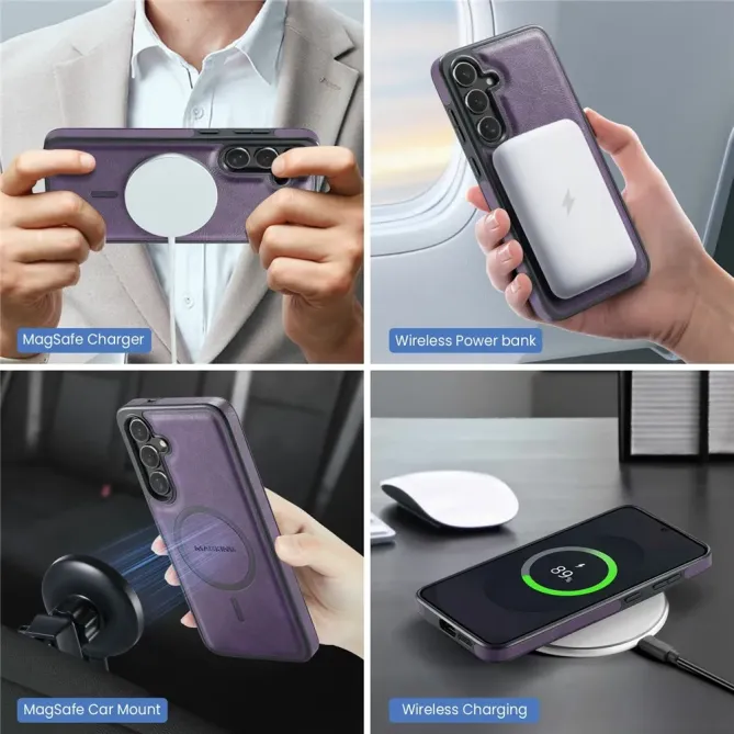 Coque Samsung Galaxy S25 FE Porte-Carte Détachable MagSafe avec Anneau