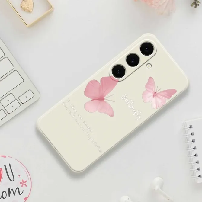 Coque Samsung Galaxy S25 FE Papillons Roses