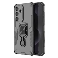 Coque Samsung Galaxy S25 FE Antichoc Anneau Support Rotatif Noir