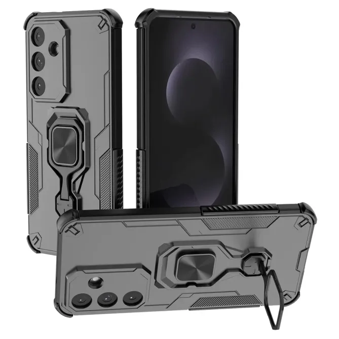 Coque Samsung Galaxy S25 FE Antichoc Anneau Support Rotatif Noir - photo 2