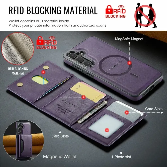Coque Samsung Galaxy S25 FE Portefeuille Détachable MagSafe