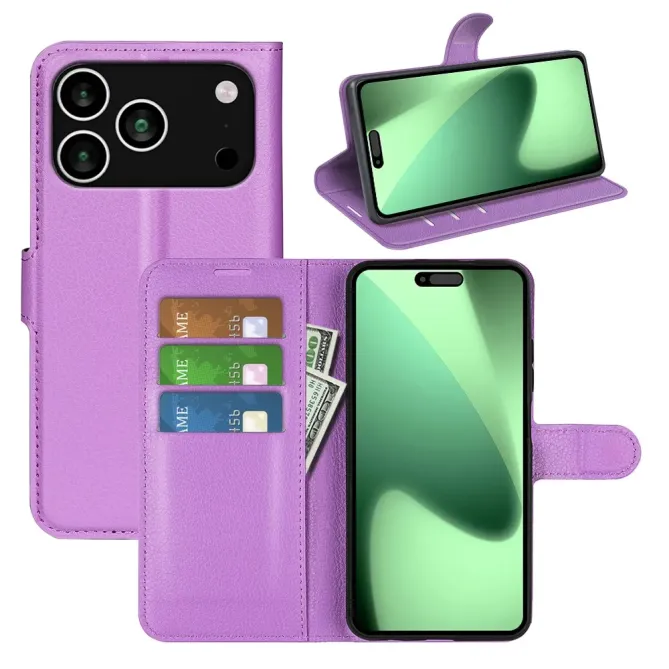 Housse iPhone 17 Pro Max portefeuille style cuir