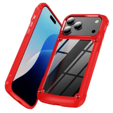 Coque iPhone 17 Pro Max Antichoc à Accents Métalliques | ARMORLUX Rouge - photo 30