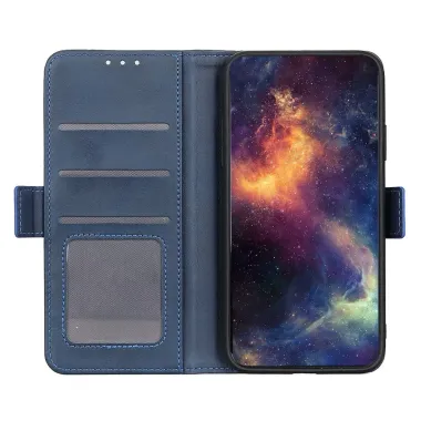 Étui iPhone 17 Pro Max portefeuille revêtement simili cuir mat Bleu marine - photo 19