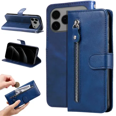 Housse iPhone 17 Pro Max Zipper Pocket Fonction Support Bleu marine - photo 20