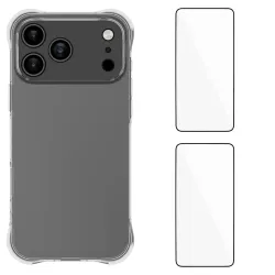 Pack iPhone 17 Pro Max | Coque Coins Renforcés Transparente avec 2 Ver
