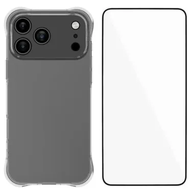 Pack iPhone 17 Pro Max | Coque Coins Renforcés Transparente avec Verre