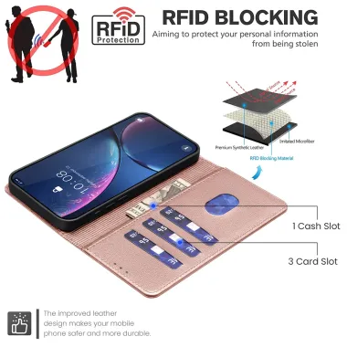 Housse iPhone 17 Pro Max Porte-Cartes en Simili Cuir | BF32 Or Rose - photo 9
