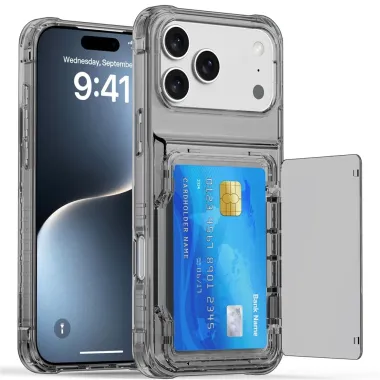 Coque iPhone 17 Pro Max à Béquille Porte-Carte | KLEAR-FLIP Gris Foncé - photo 8