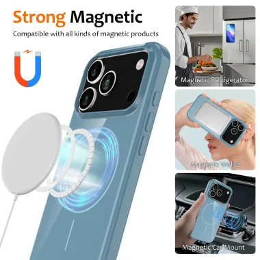 Coque iPhone 17 Pro Max Brillante MagSafe avec Lanière Bleu clair - photo 23
