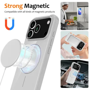 Coque iPhone 17 Pro Max Brillante MagSafe avec Lanière Blanc - photo 30