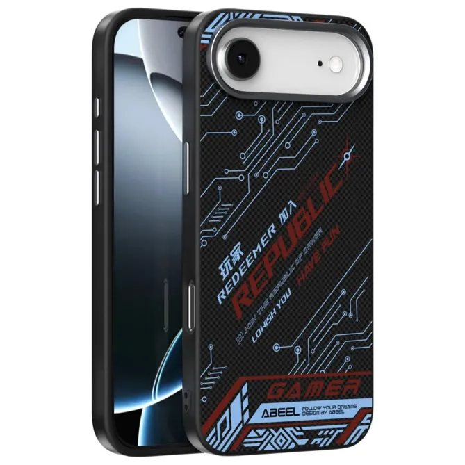Coque iPhone Air Design Circuit Bleu et Rouge