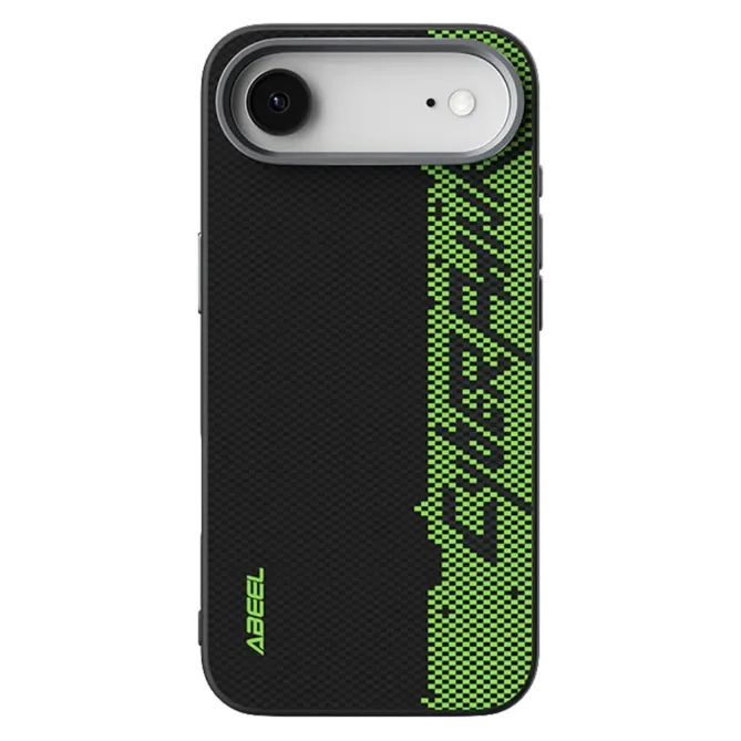 Coque iPhone Air Racing Noir et Vert Compatible MagSafe