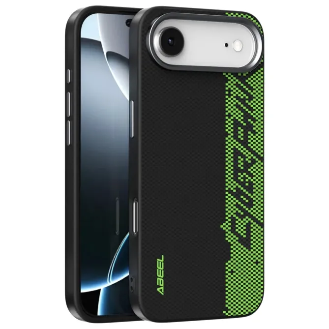 Coque iPhone Air Racing Noir et Vert Compatible MagSafe