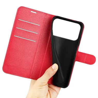 Housse iPhone 17 Pro portefeuille style cuir Rouge - photo 10