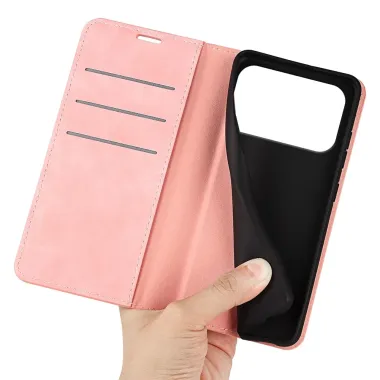 Étui iPhone 17 Pro simili cuir fonction stand Rose - photo 5