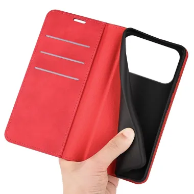 Étui iPhone 17 Pro simili cuir fonction stand Rouge - photo 11