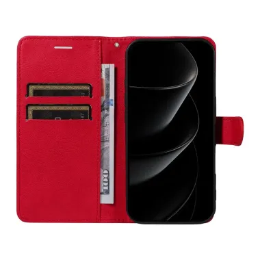 Housse iPhone 17 Pro Sylvette simili cuir avec lanière Rouge - photo 8