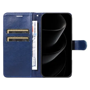 Housse iPhone 17 Pro Sylvette simili cuir avec lanière Bleu marine - photo 18
