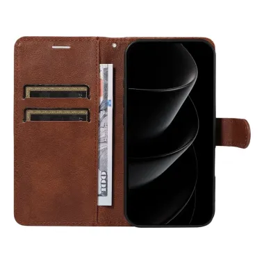 Housse iPhone 17 Pro Sylvette simili cuir avec lanière Marron - photo 28