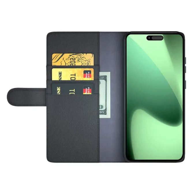 Étui iPhone 17 Pro portefeuille en cuir premium