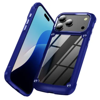 Coque iPhone 17 Pro Antichoc à Accents Métalliques | ARMORLUX Bleu - photo 2