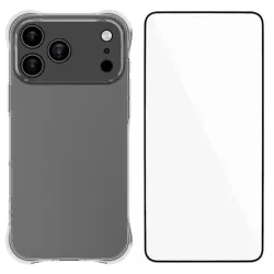 Pack iPhone 17 Pro | Coque Coins Renforcés Transparente avec Verre Tre