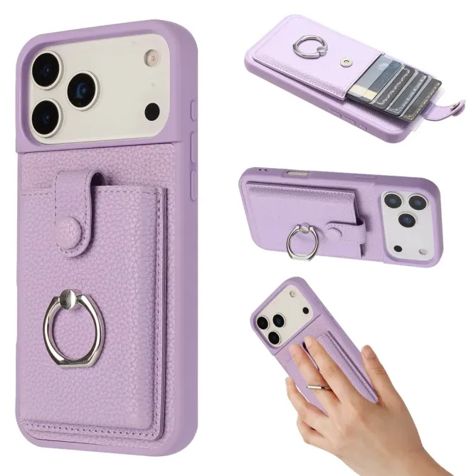 Coque iPhone 17 Pro Porte-cartes Extractible et Anneau