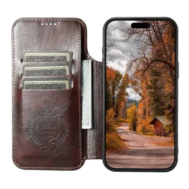 Housse iPhone 17 Pro Portefeuille | HÉRITAGE Marron - photo 12