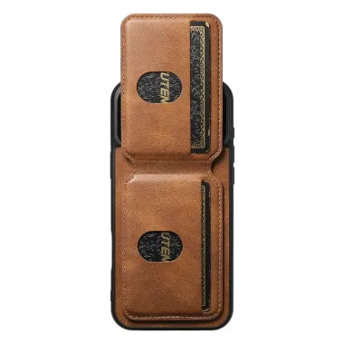Coque iPhone 17 Pro Porte-Cartes Effet Cuir Ciré | H02 Marron Clair - photo 9