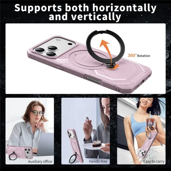 Coque iPhone 17 Pro Antichoc Militaire MagSafe avec Anneau-Support