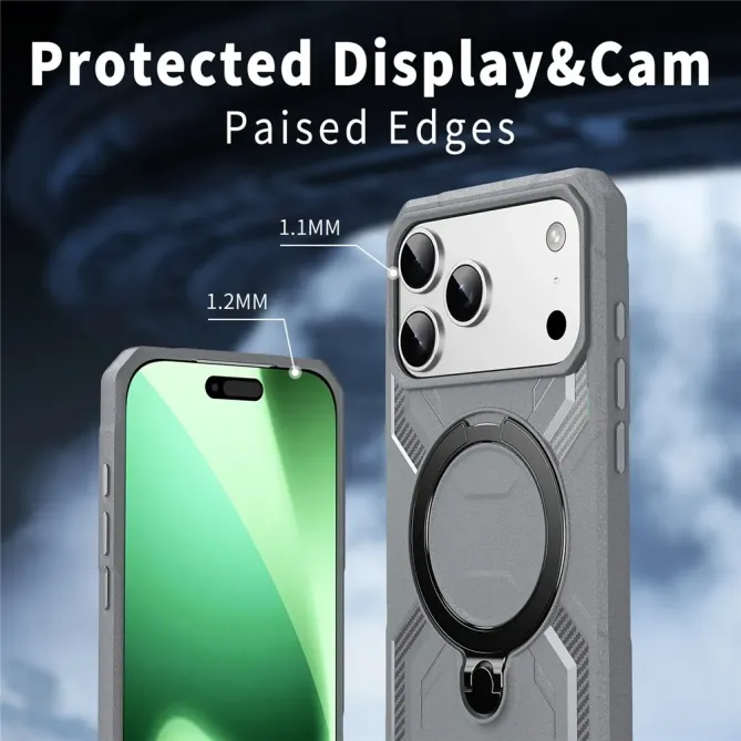 Coque iPhone 17 Pro Antichoc Militaire MagSafe avec Anneau-Support