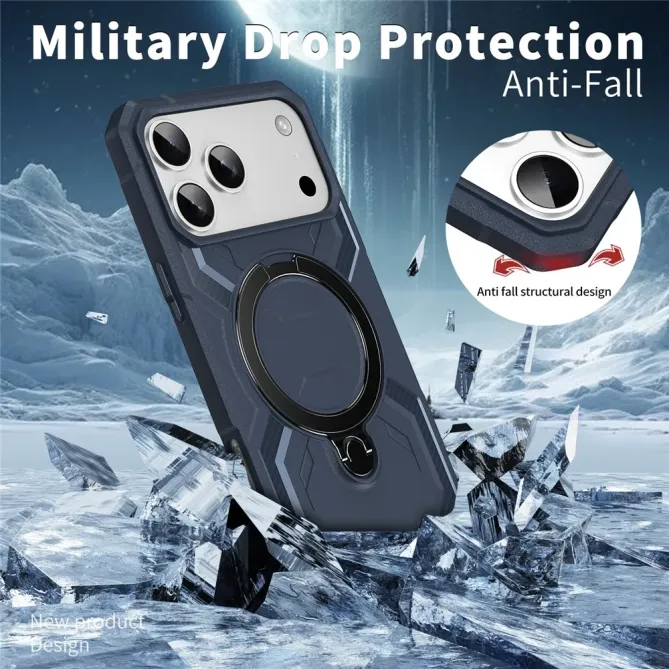 Coque iPhone 17 Pro Antichoc Militaire MagSafe avec Anneau-Support