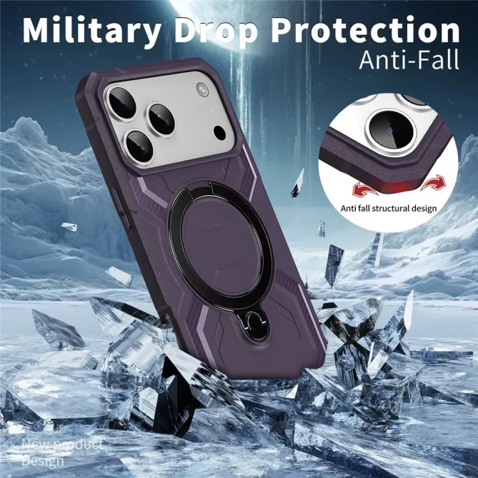 Coque iPhone 17 Pro Antichoc Militaire MagSafe avec Anneau-Support