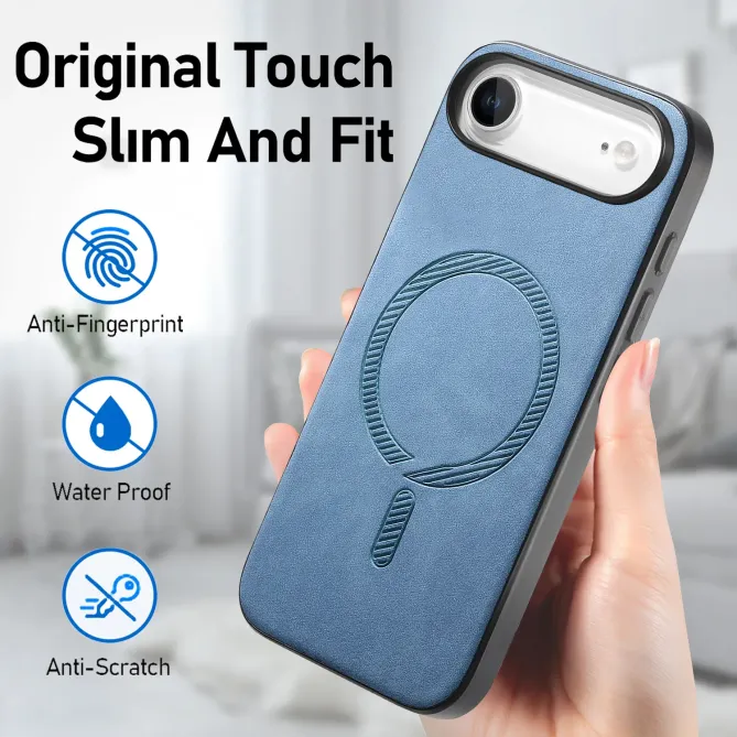 Coque iPhone Air Imitation Cuir Compatible MagSafe
