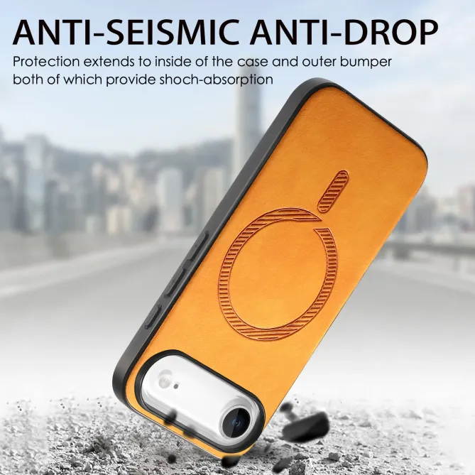 Coque iPhone Air Imitation Cuir Compatible MagSafe