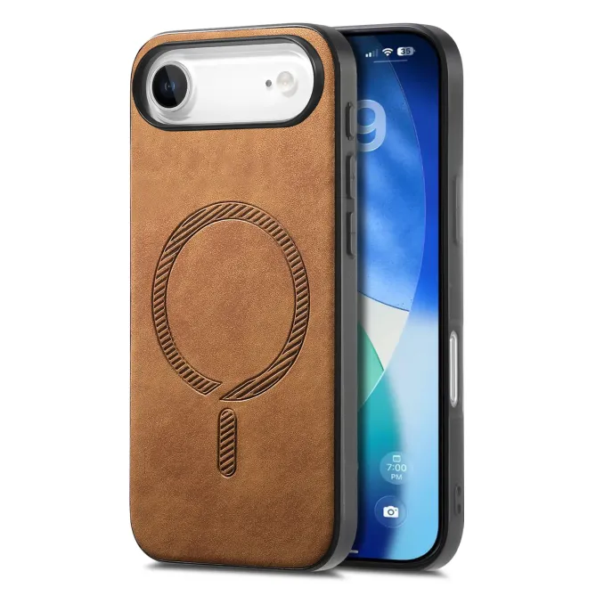 Coque iPhone Air Imitation Cuir Compatible MagSafe