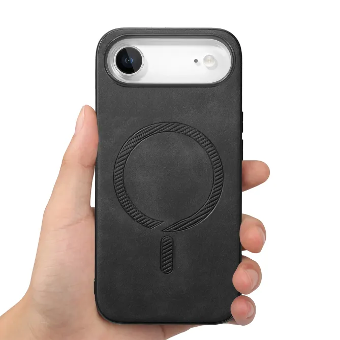 Coque iPhone Air Imitation Cuir Compatible MagSafe