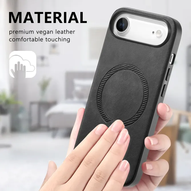 Coque iPhone Air Imitation Cuir Compatible MagSafe