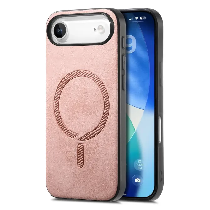 Coque iPhone Air Imitation Cuir Compatible MagSafe