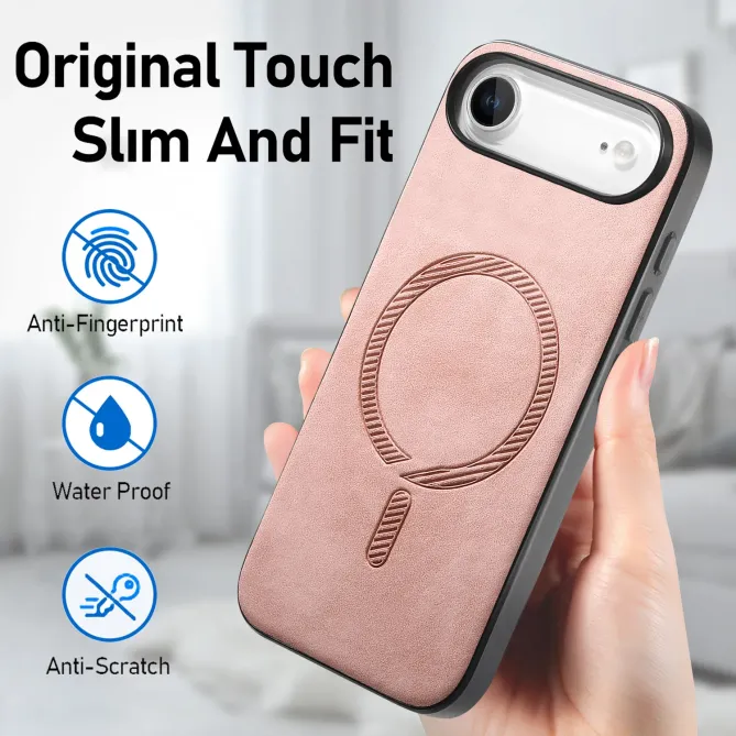 Coque iPhone Air Imitation Cuir Compatible MagSafe