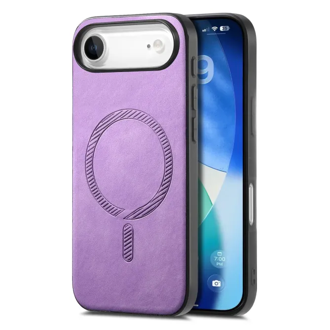 Coque iPhone Air Imitation Cuir Compatible MagSafe